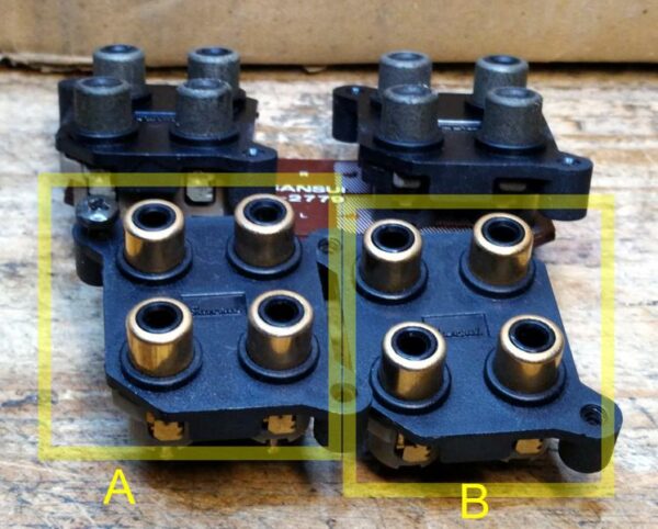 RCA (Cinch) Sansui audio terminals, gold plated -used, one piece - Image 2